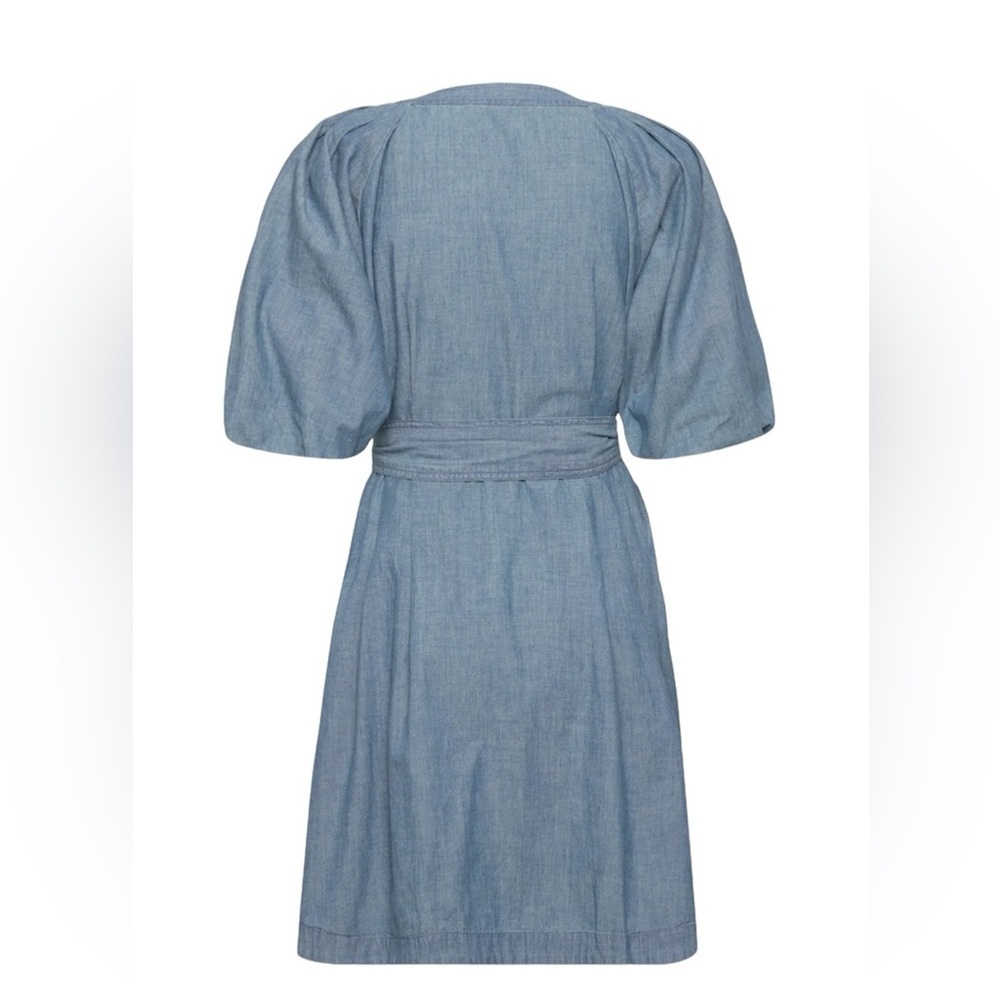 Ralph Lauren Belted Denim Bubble-Sleeve Shirtdress Size 14 NWT - Picture 3 of 11
